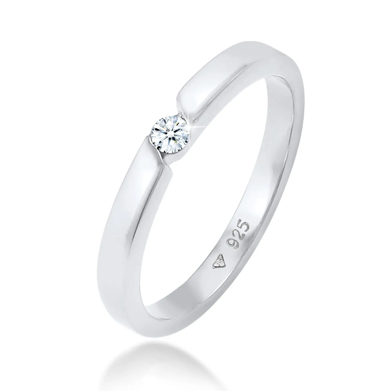 Elli "Ring | Diamant ( Weiß, 0,06 ct )< Ringe|Silber