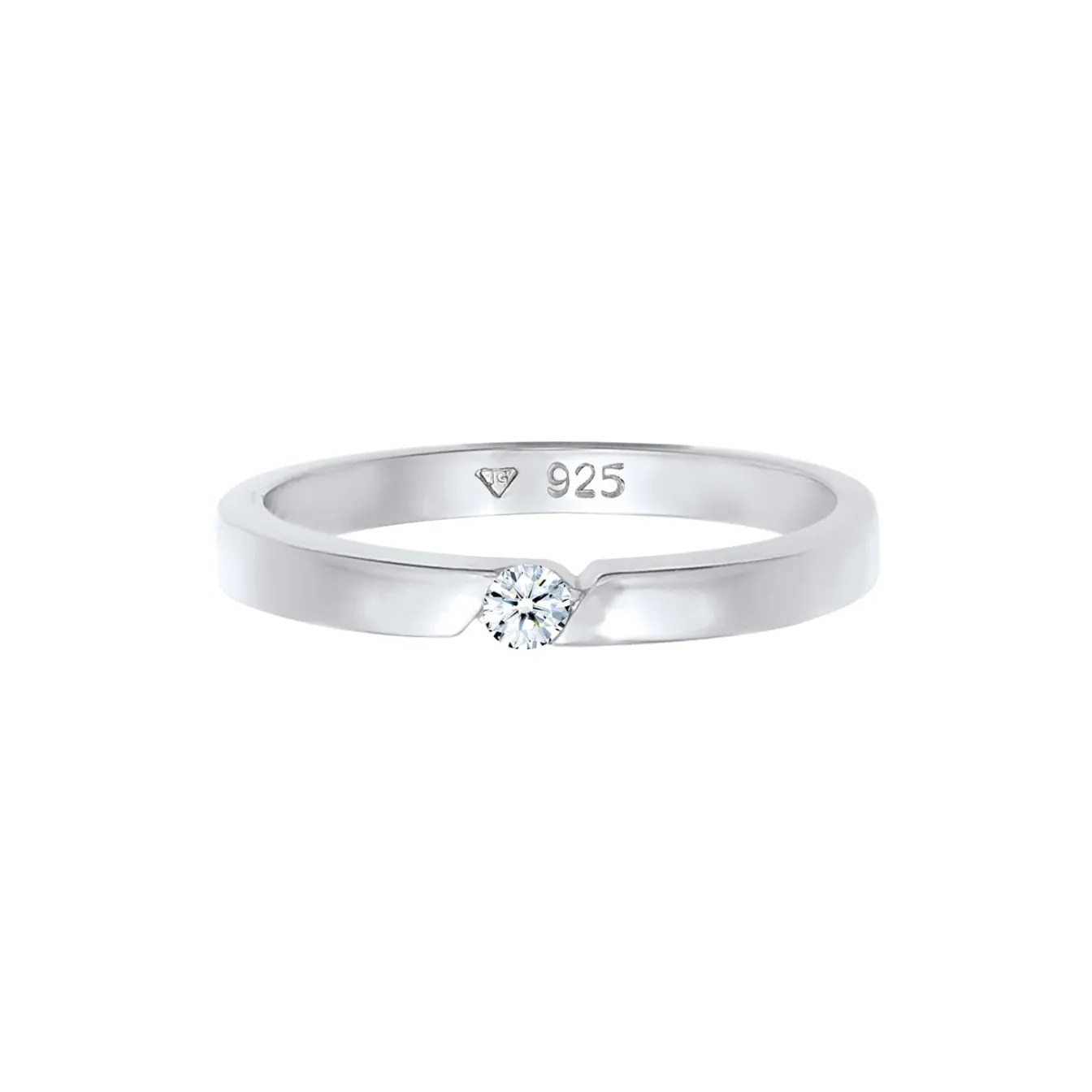 Elli "Ring | Diamant ( Weiß, 0,06 ct )< Ringe|Silber
