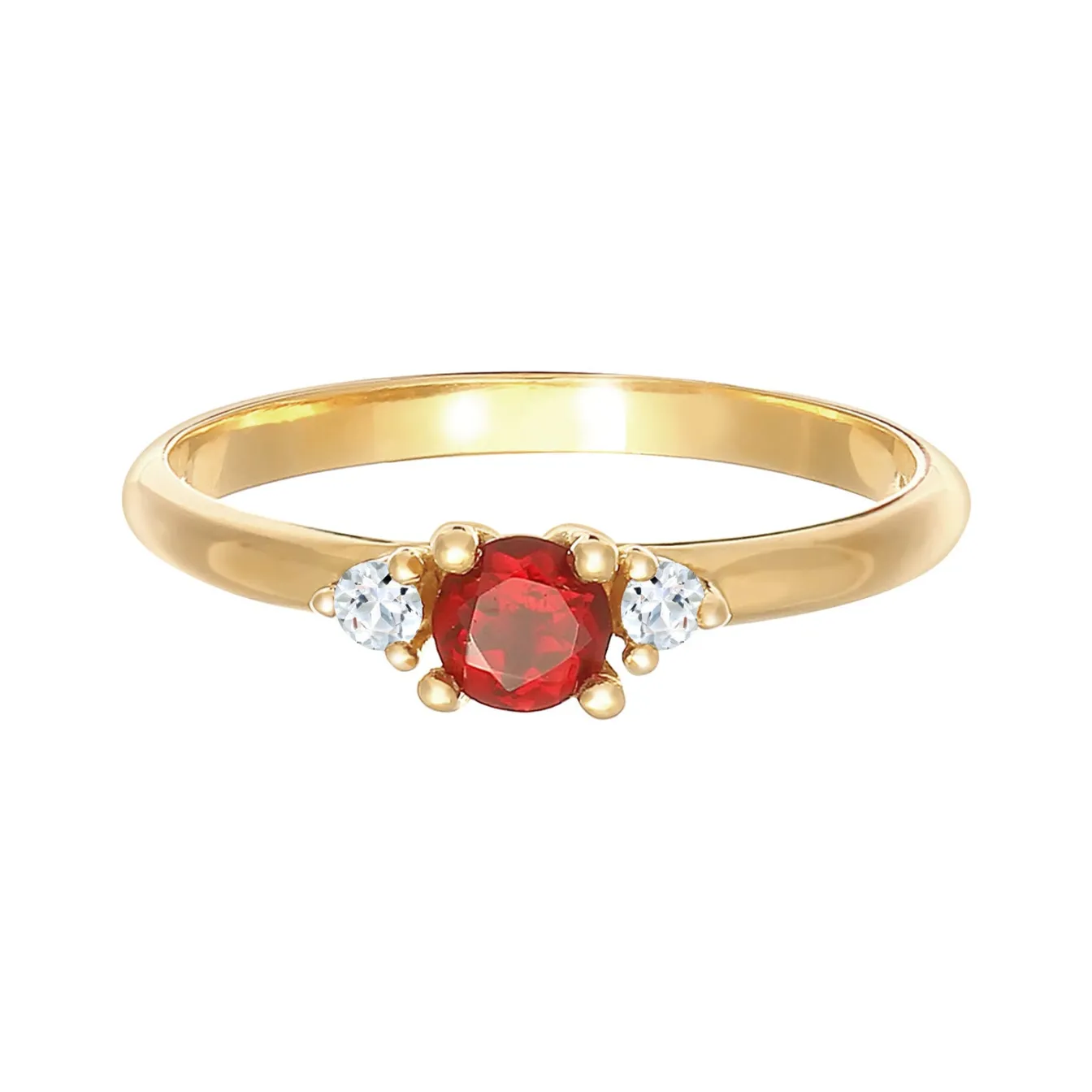 Elli "Ring | Granat (rot), Topas (weiß)< Ringe|Vergoldet