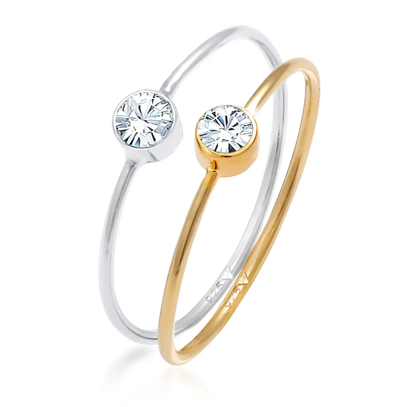 Elli "Ring | Kristall ( Weiß )< Roségold|Ringe