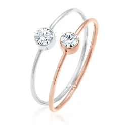 Elli "Ring | Kristall ( Weiß )< Roségold|Ringe