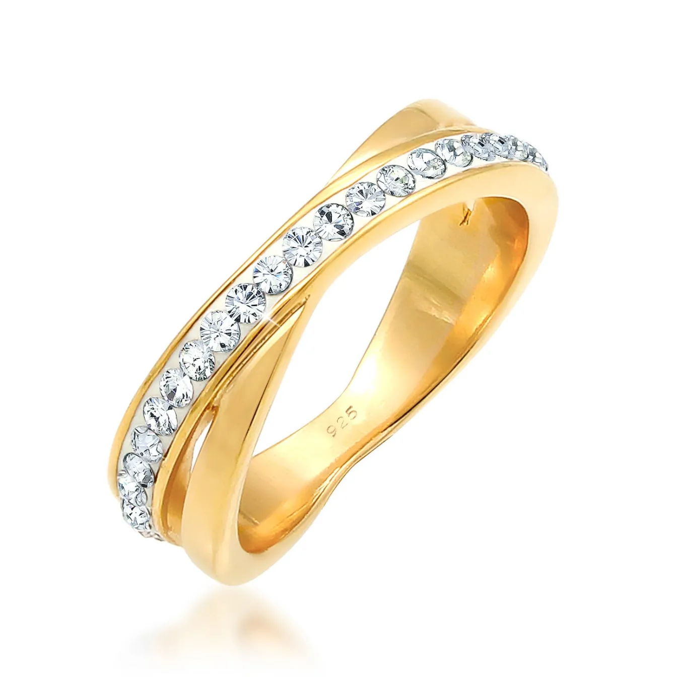 Elli "Ring | Kristall (Weiß)< Ringe|Vergoldet