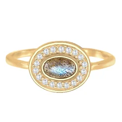 Elli "Ring | Labradorit ( Grau )< Ringe|Vergoldet