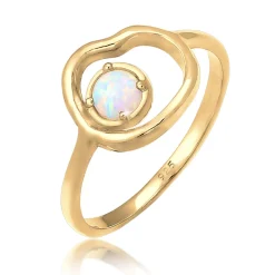 Elli "Ring | Opal ( Weiß )< Ringe|Vergoldet