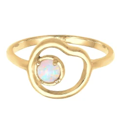 Elli "Ring | Opal ( Weiß )< Ringe|Vergoldet