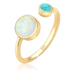 Elli "Ring | Opal ( Weiß )< Vergoldet|Ringe
