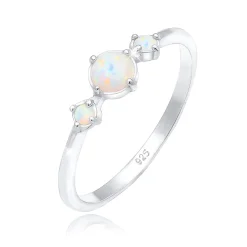 Elli "Ring | Opal ( Weiß )< Silber|Roségold