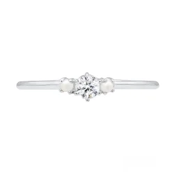 Elli "Ring | Perle, Kristall ( Weiß )< Vergoldet|Hochzeit