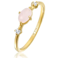 Elli "Ring | Quartz (rosa), Topas (weiß)< Ringe|Echtgold