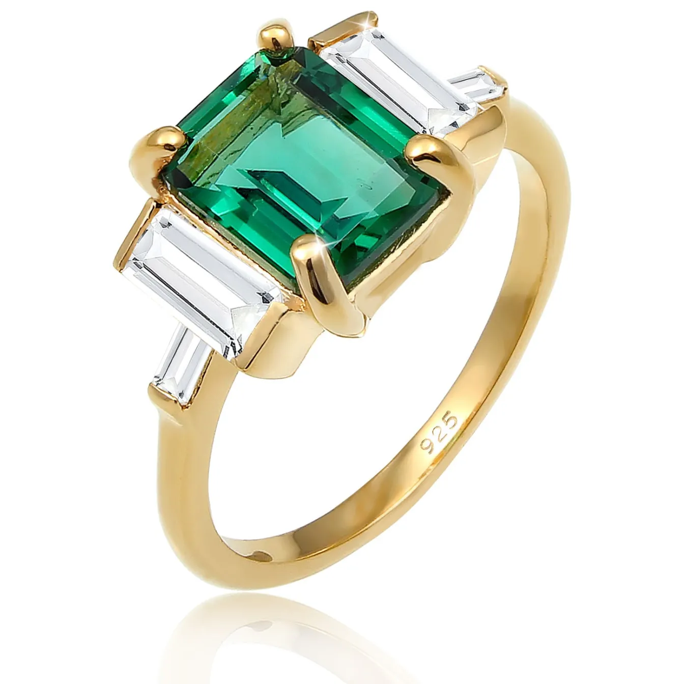 Elli "Ring | Quarz ( Grün )< Ringe|Vergoldet