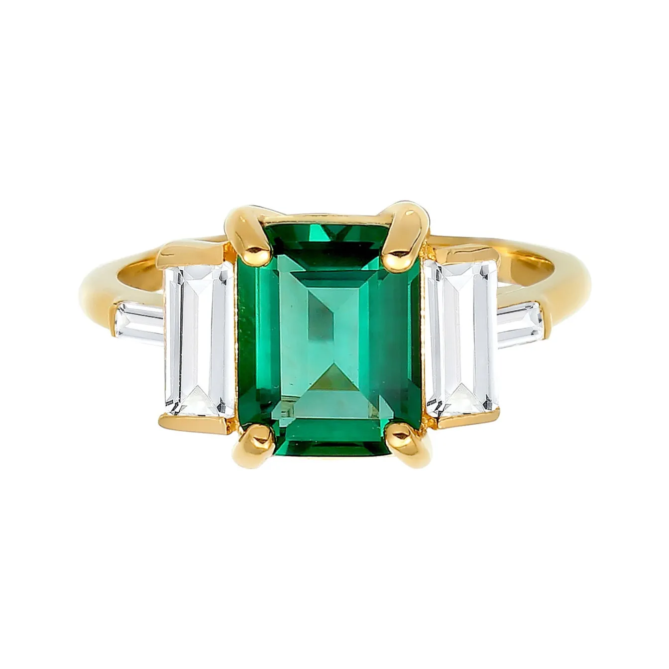 Elli "Ring | Quarz ( Grün )< Ringe|Vergoldet