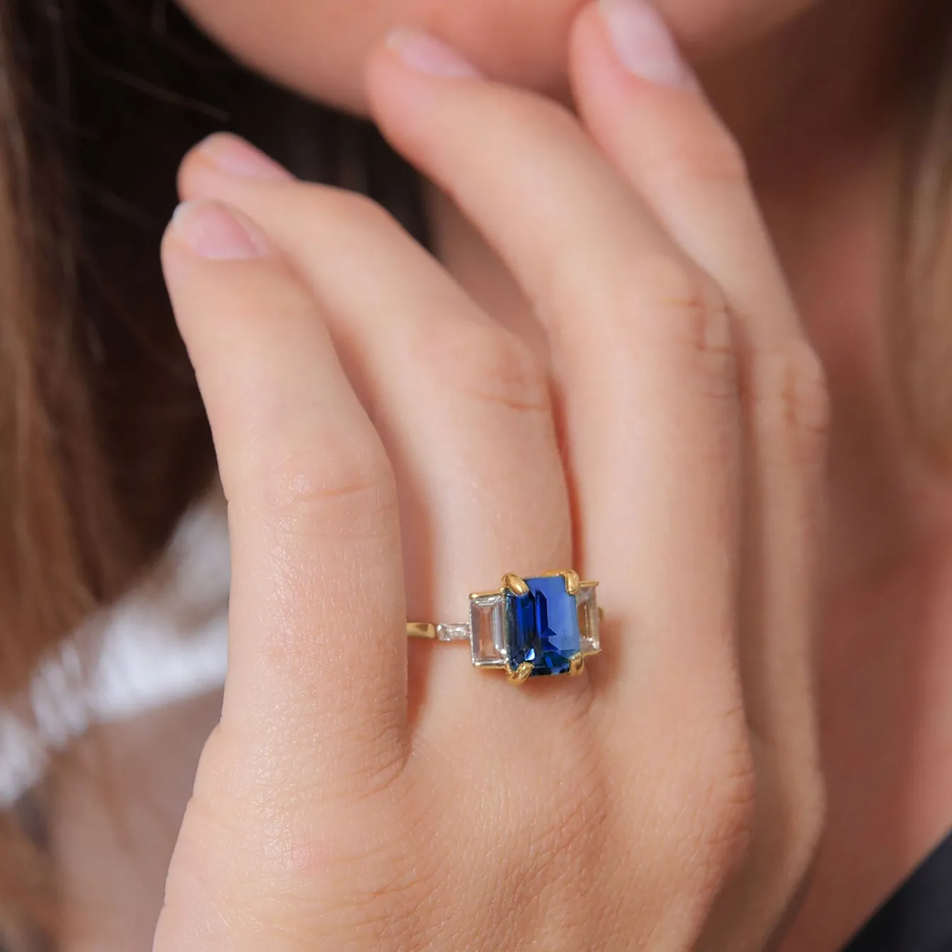 Elli "Ring | Quarz ( Grün )< Ringe|Vergoldet