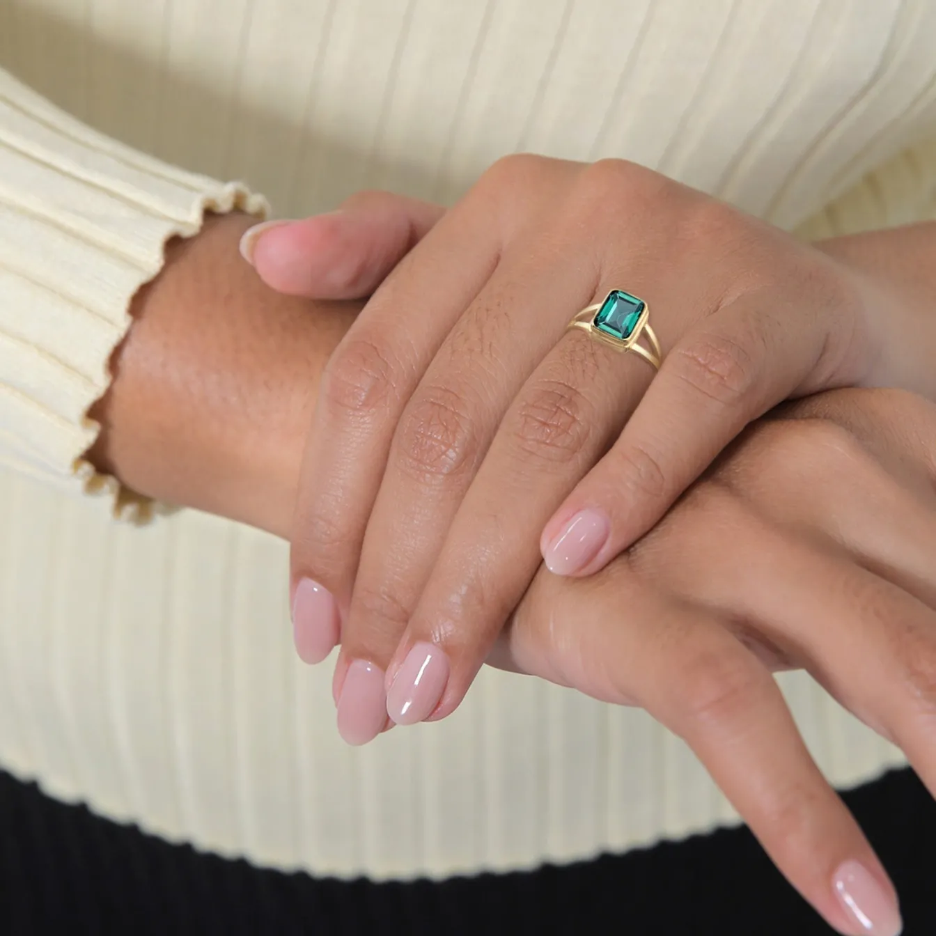 Elli "Ring | Quarz ( Grün )< Ringe|Silber
