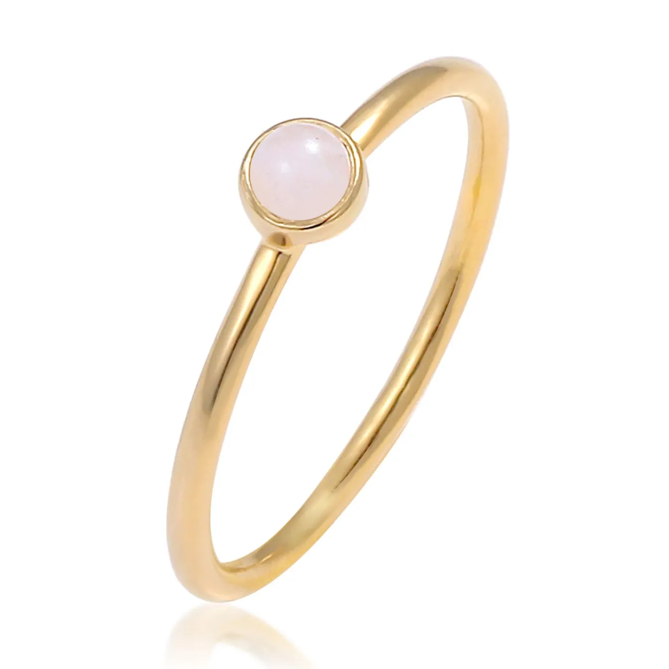 Elli "Ring | Quarz ( Rosa )< Ringe|Vergoldet