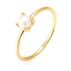 Elli "Ring | Süßwasserperle< Silber|Roségold