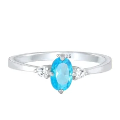 Elli "Ring | Zirkonia ( Hellblau )< Ringe|Silber