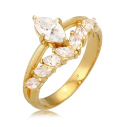 Elli "Ring | Zirkonia ( Weiß )< Ringe|Vergoldet
