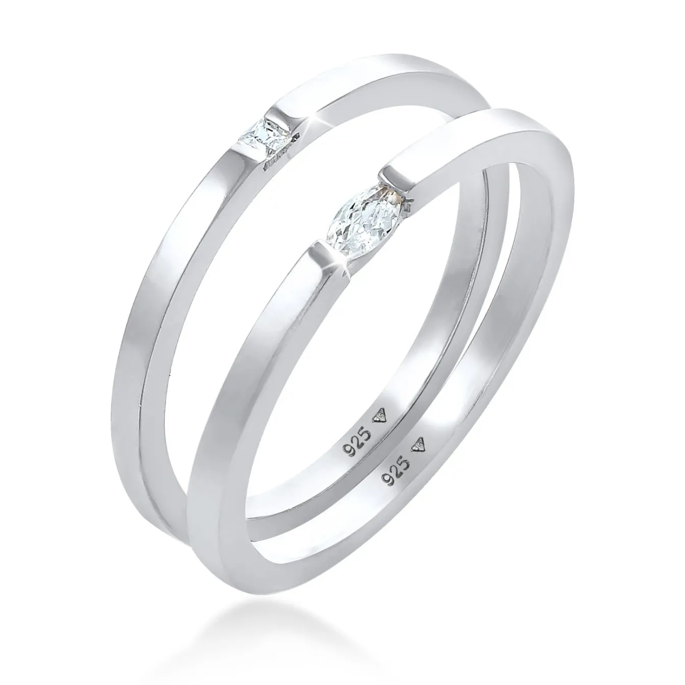 Elli "Ring | Zirkonia ( Weiß )< Ringe|Silber