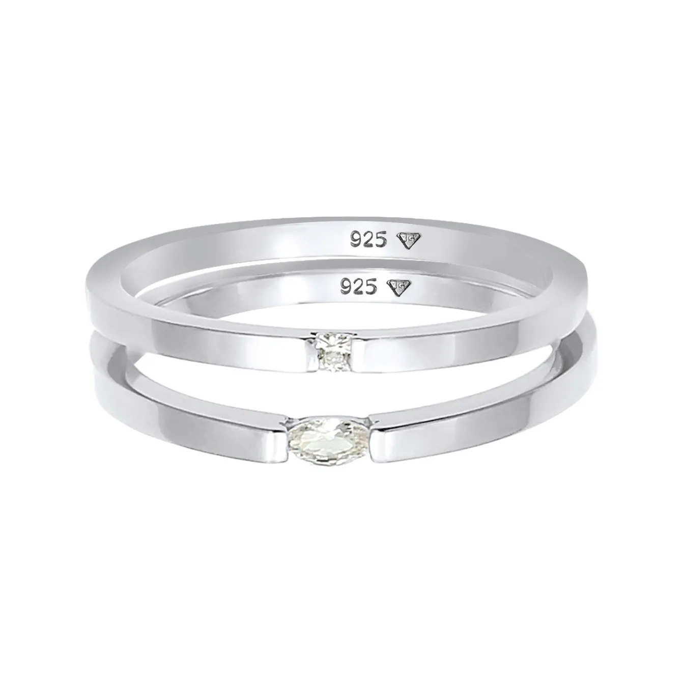 Elli "Ring | Zirkonia ( Weiß )< Ringe|Silber