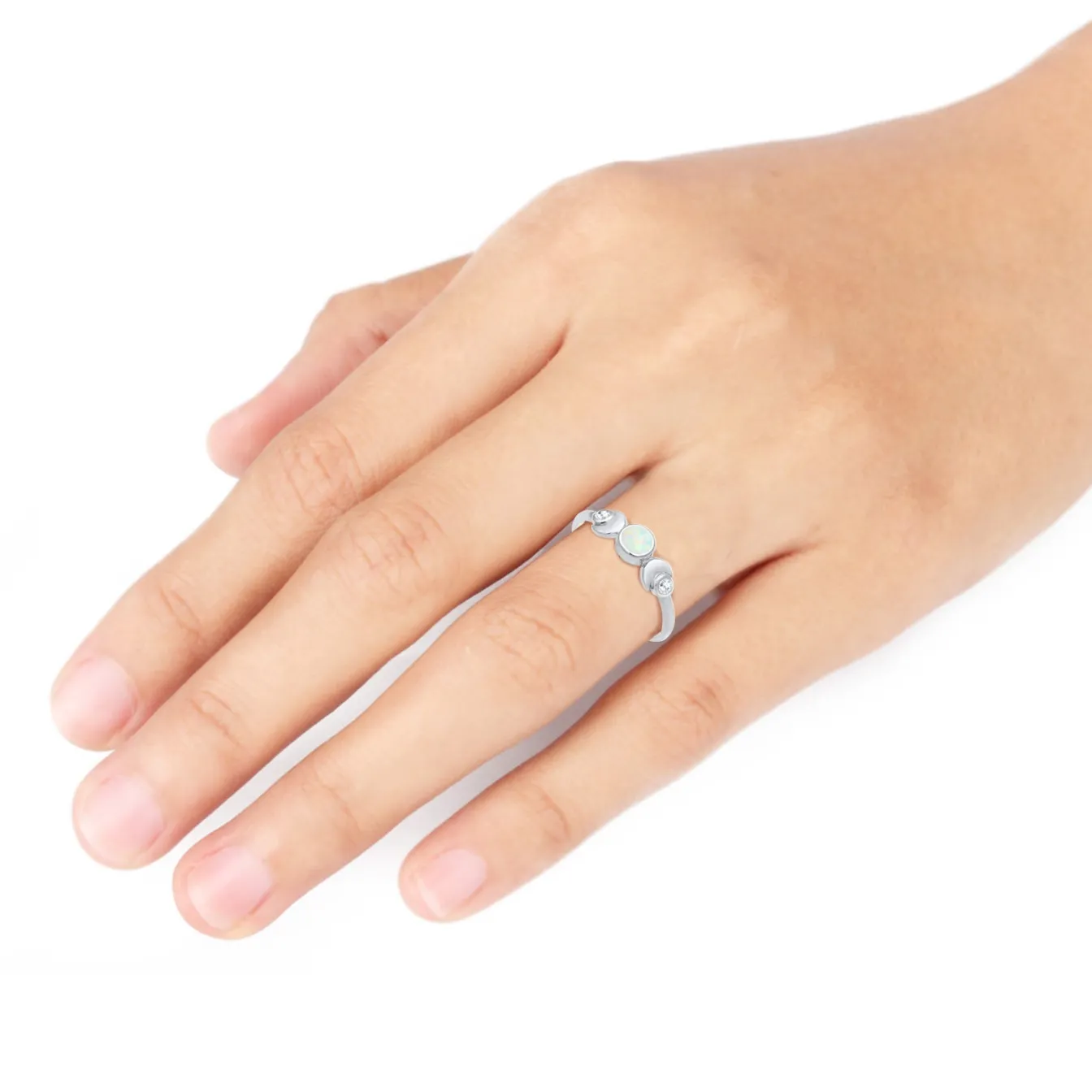 Elli "Ring Astro | Opal ( Weiß )< Symbol-schmuck|Ringe