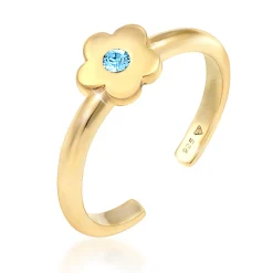 Elli "Ring Blume | Kristall ( Rosa )<Kinder Symbol-schmuck|Kinderschmuck