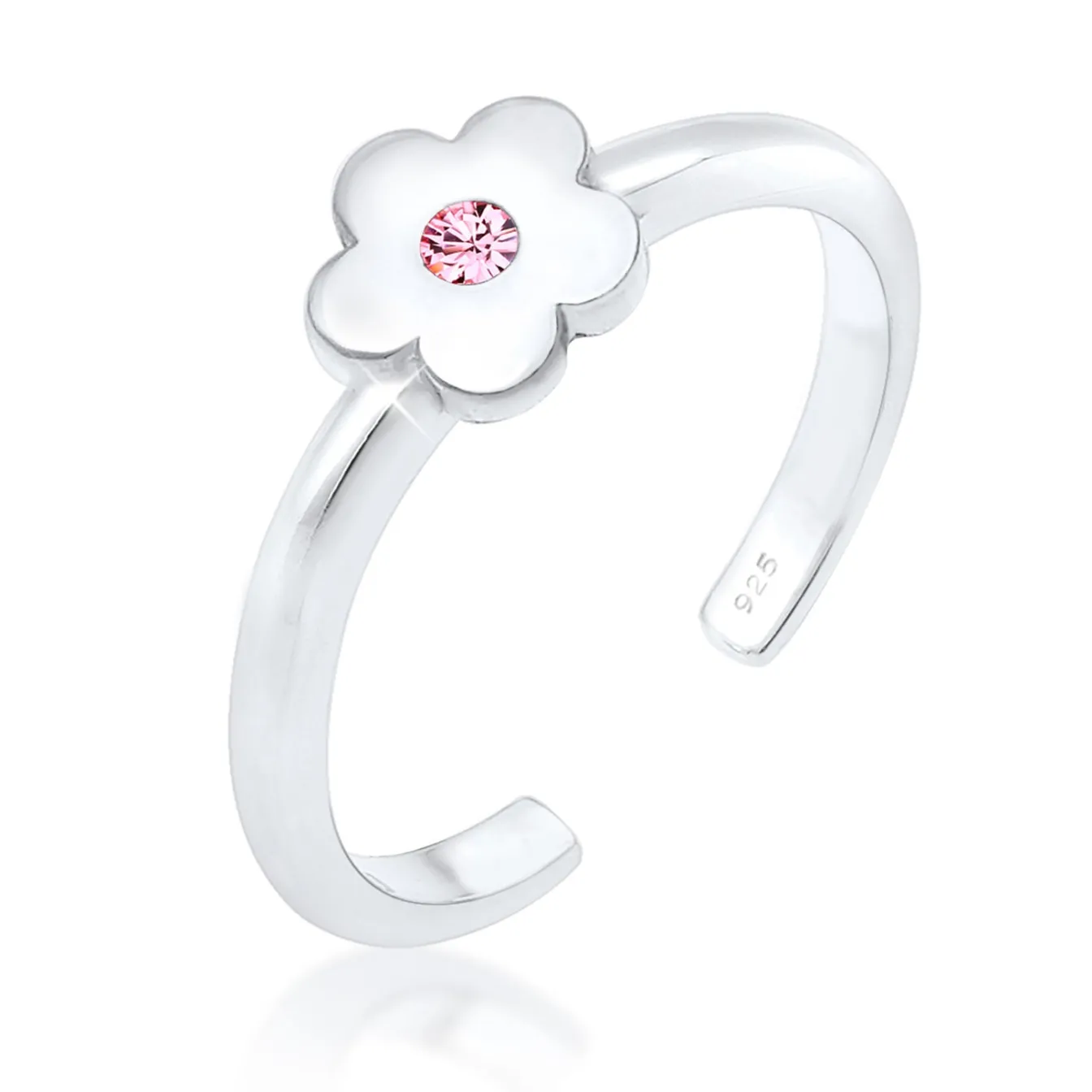 Elli "Ring Blume | Kristall ( Rosa )<Kinder Symbol-schmuck|Kinderschmuck