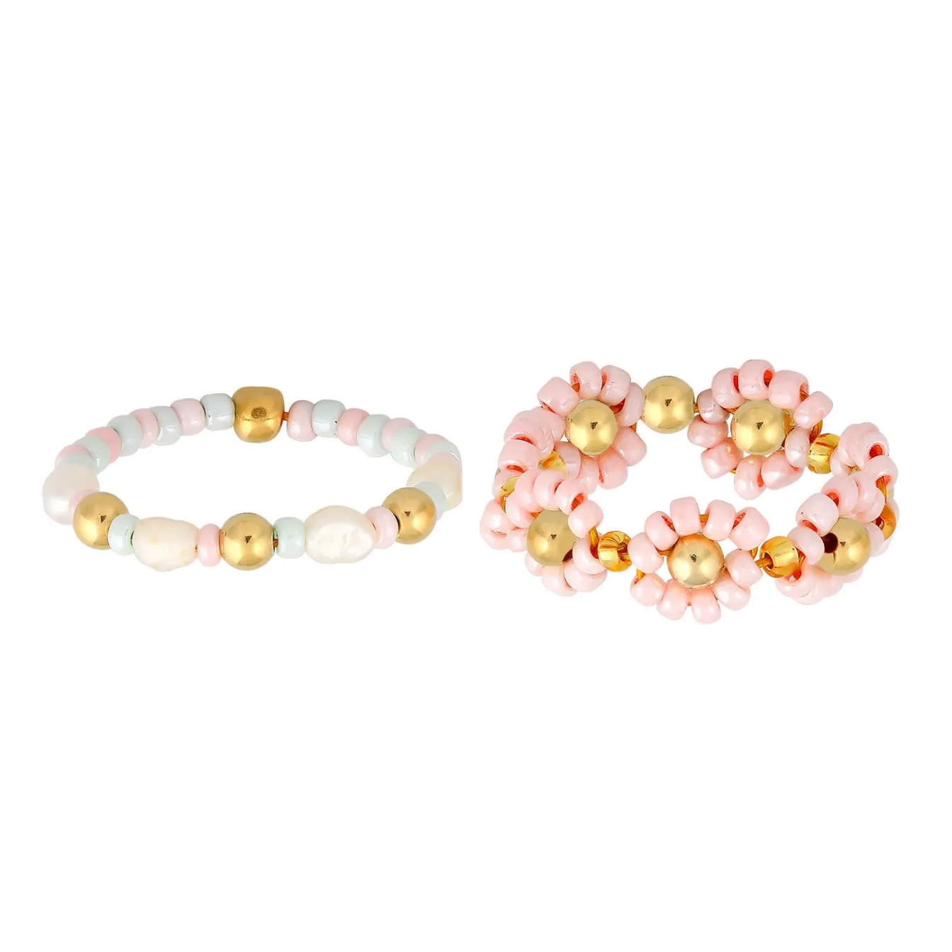 Elli "Ring 2er Set | Süßwasserperlen< Symbol-schmuck|Perlen