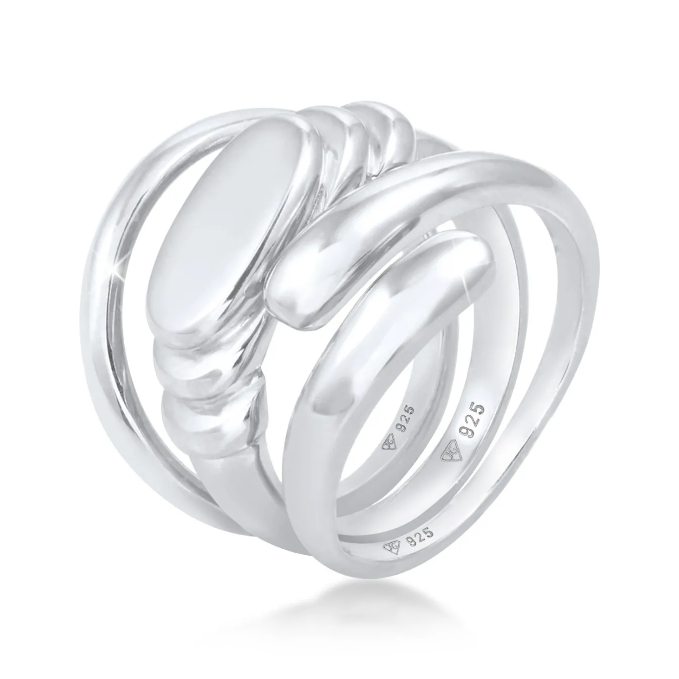 Elli "Ring 3er Set Statement< Ringe|Vergoldet