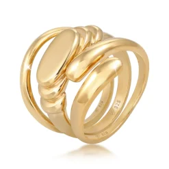 Elli "Ring 3er Set Statement< Ringe|Vergoldet