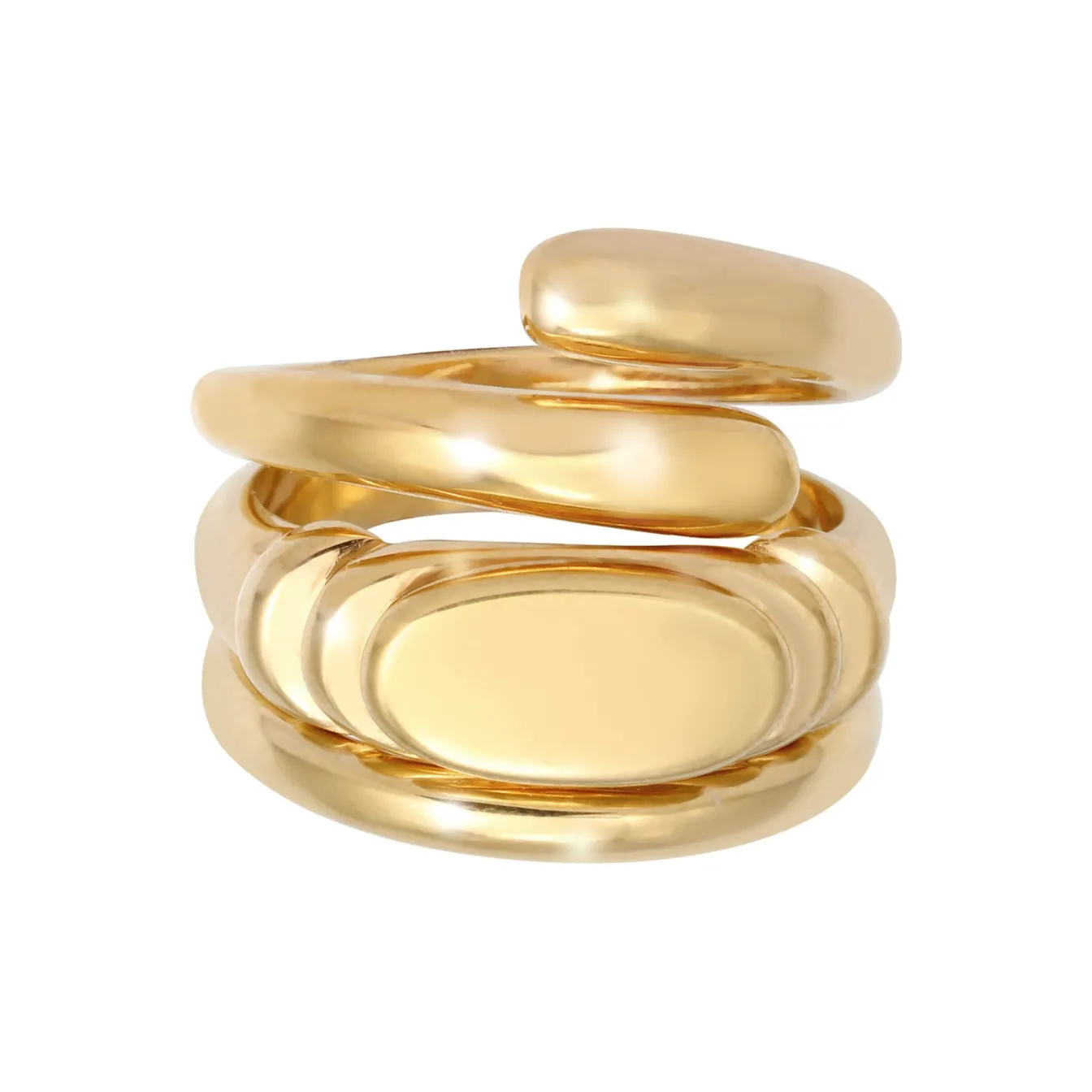 Elli "Ring 3er Set Statement< Ringe|Vergoldet