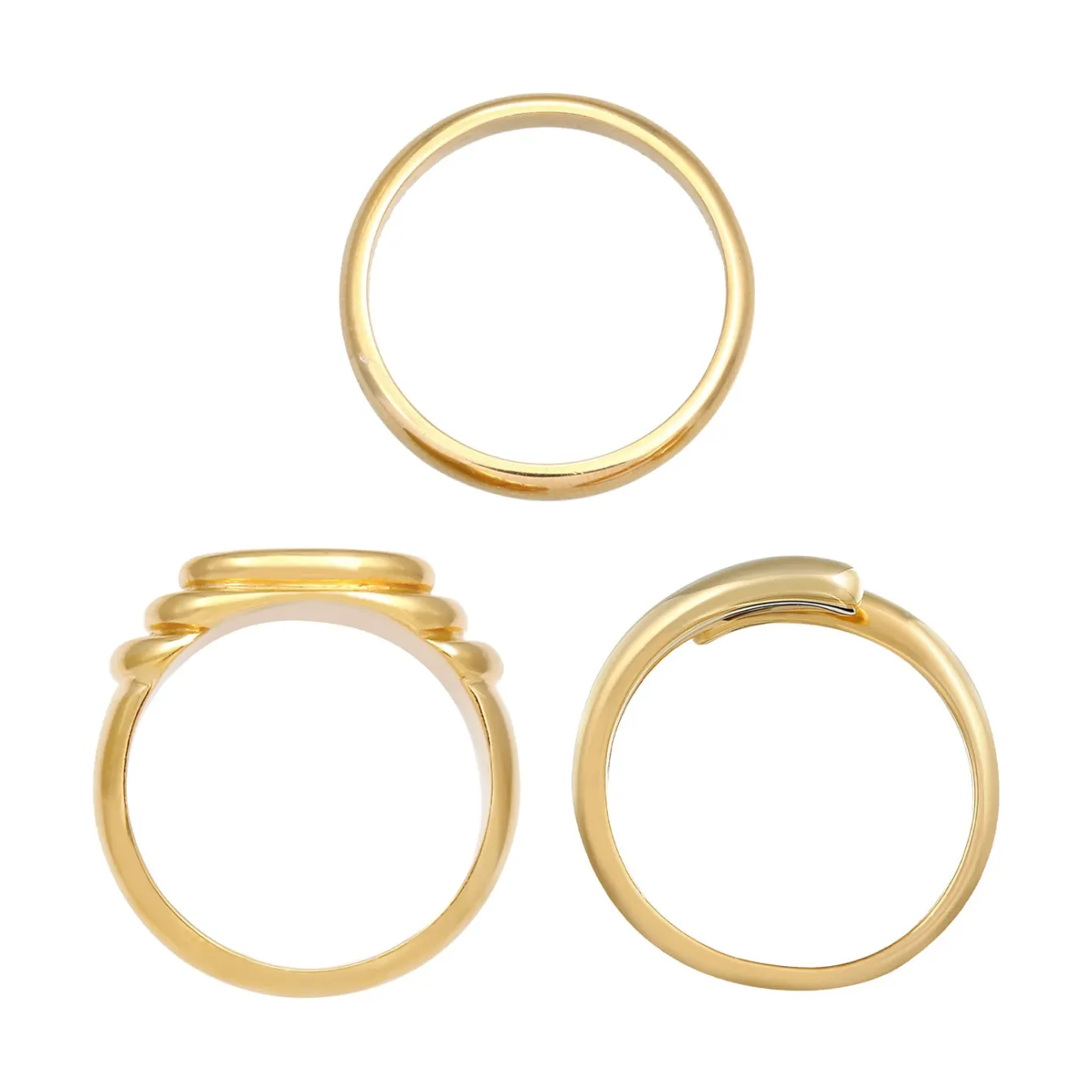 Elli "Ring 3er Set Statement< Ringe|Vergoldet