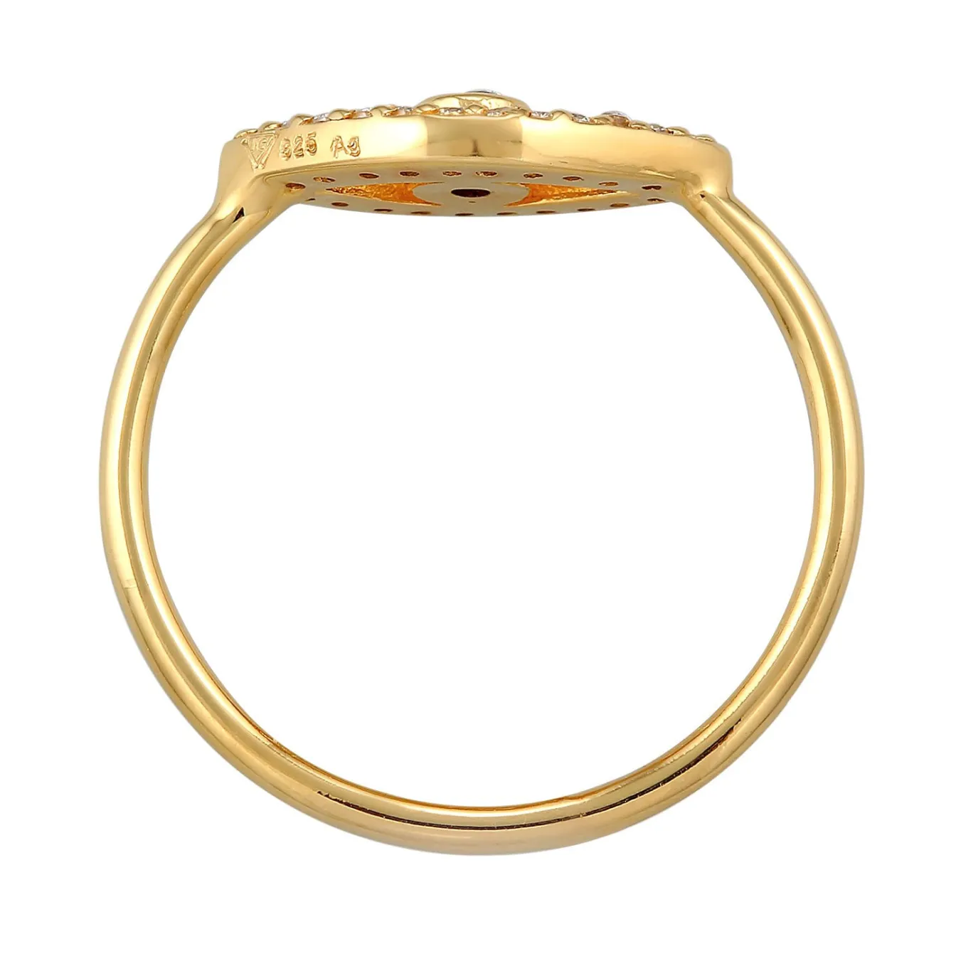 Elli "Ring Evil Eye | Kristall (Weiß)< Vergoldet|Symbol-schmuck