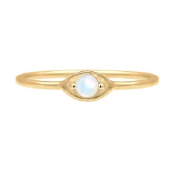 Elli "Ring Evil Eye | Mondstein ( Weiß )< Symbol-schmuck|Ringe
