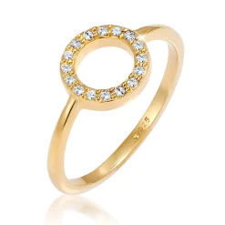 Elli "Ring Geo | Kristall ( Weiß )< Ringe|Vergoldet