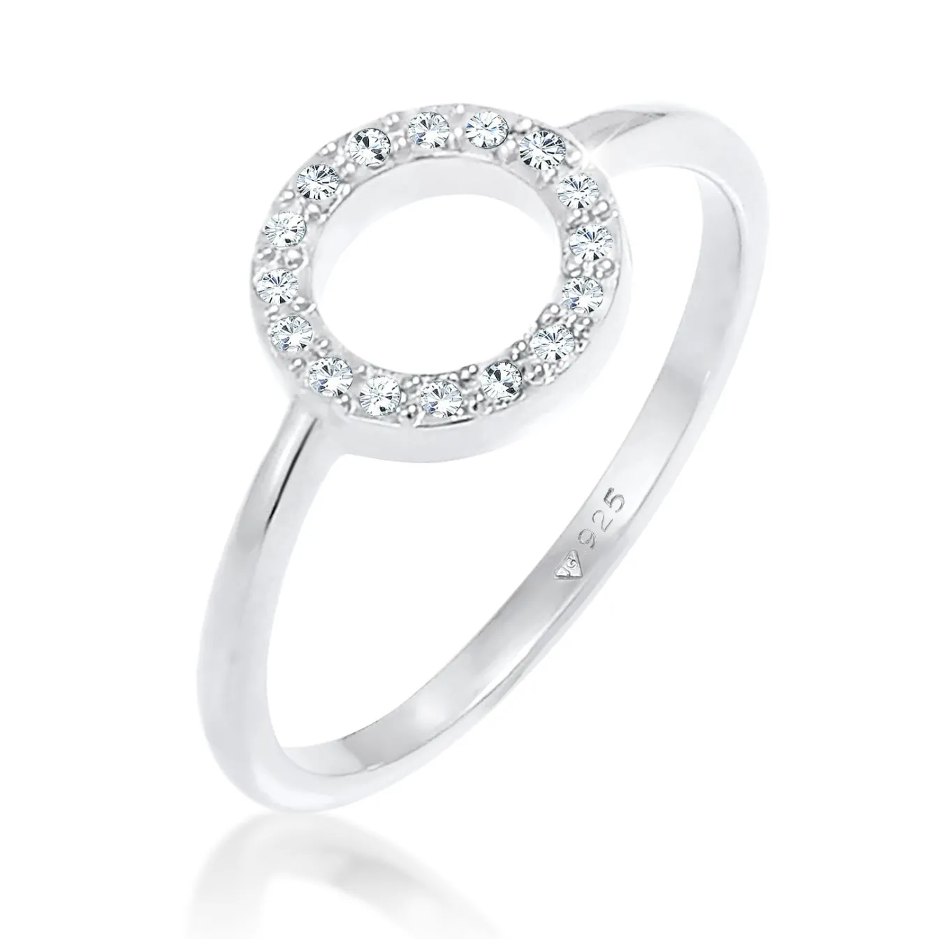 Elli "Ring Geo | Kristall ( Weiß )< Ringe|Vergoldet