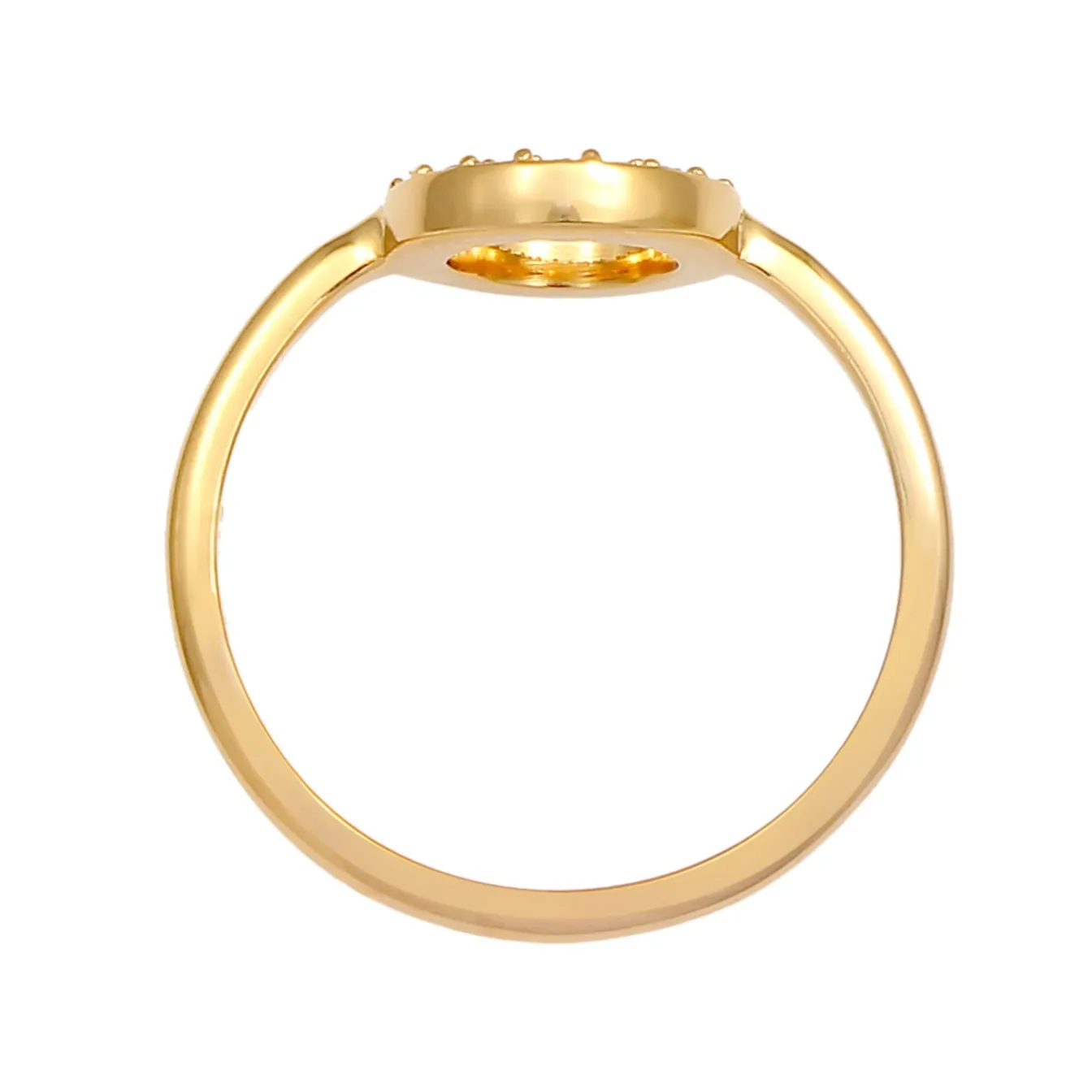 Elli "Ring Geo | Kristall ( Weiß )< Ringe|Vergoldet