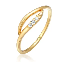 Elli "Ring Geschwungen | Diamant (0.045 ct )< Ringe|Echtgold