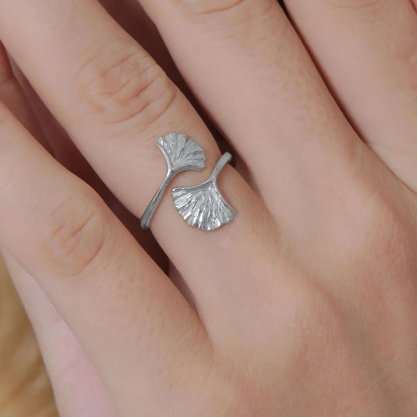 Elli "Ring Ginkgo< Roségold|Symbol-schmuck