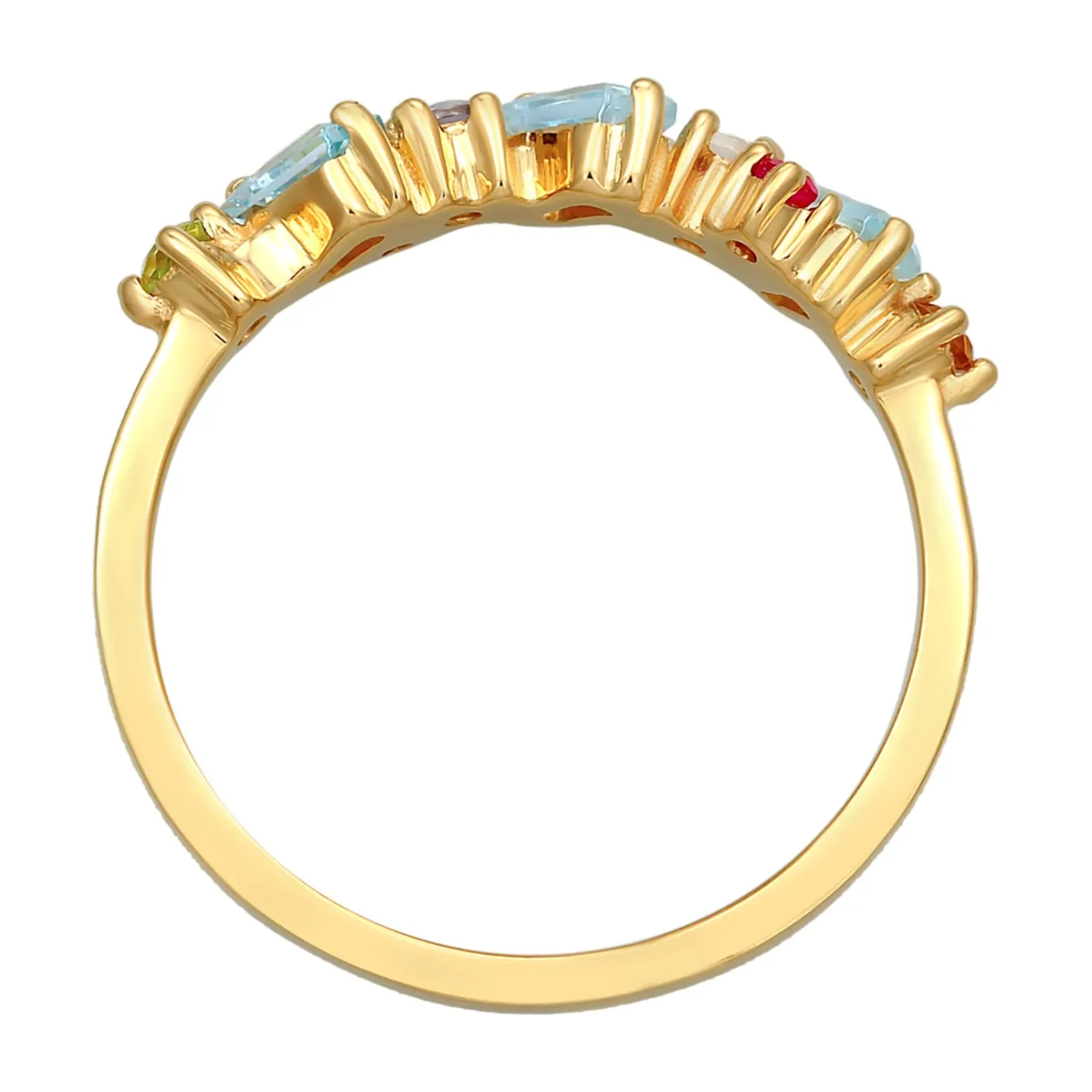 Elli "Ring Glamourös | Peridot, Topas, Mondstein (Bunt)< Ringe|Vergoldet