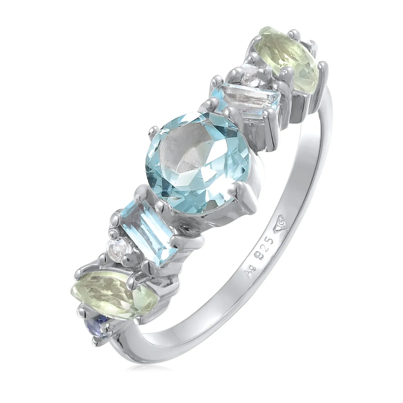 Elli "Ring Glamourös | Topas, Mondstein, Amethyst (Bunt)< Ringe|Vergoldet