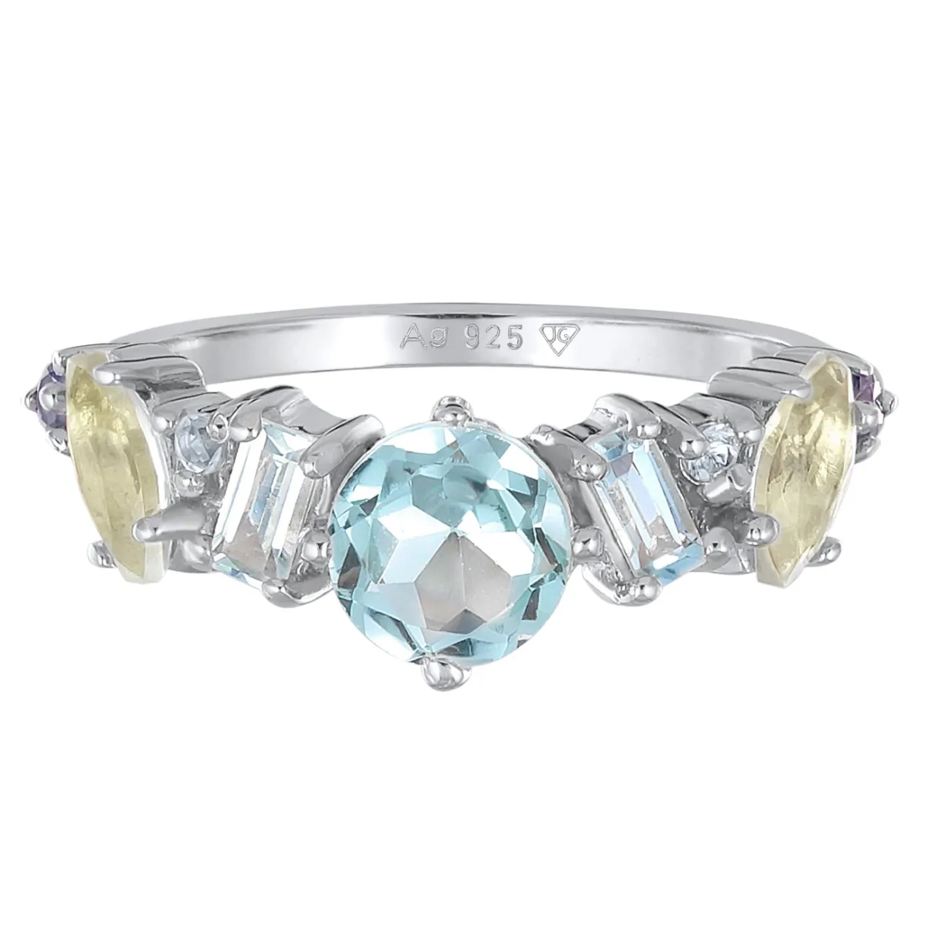 Elli "Ring Glamourös | Topas, Mondstein, Amethyst (Bunt)< Ringe|Vergoldet