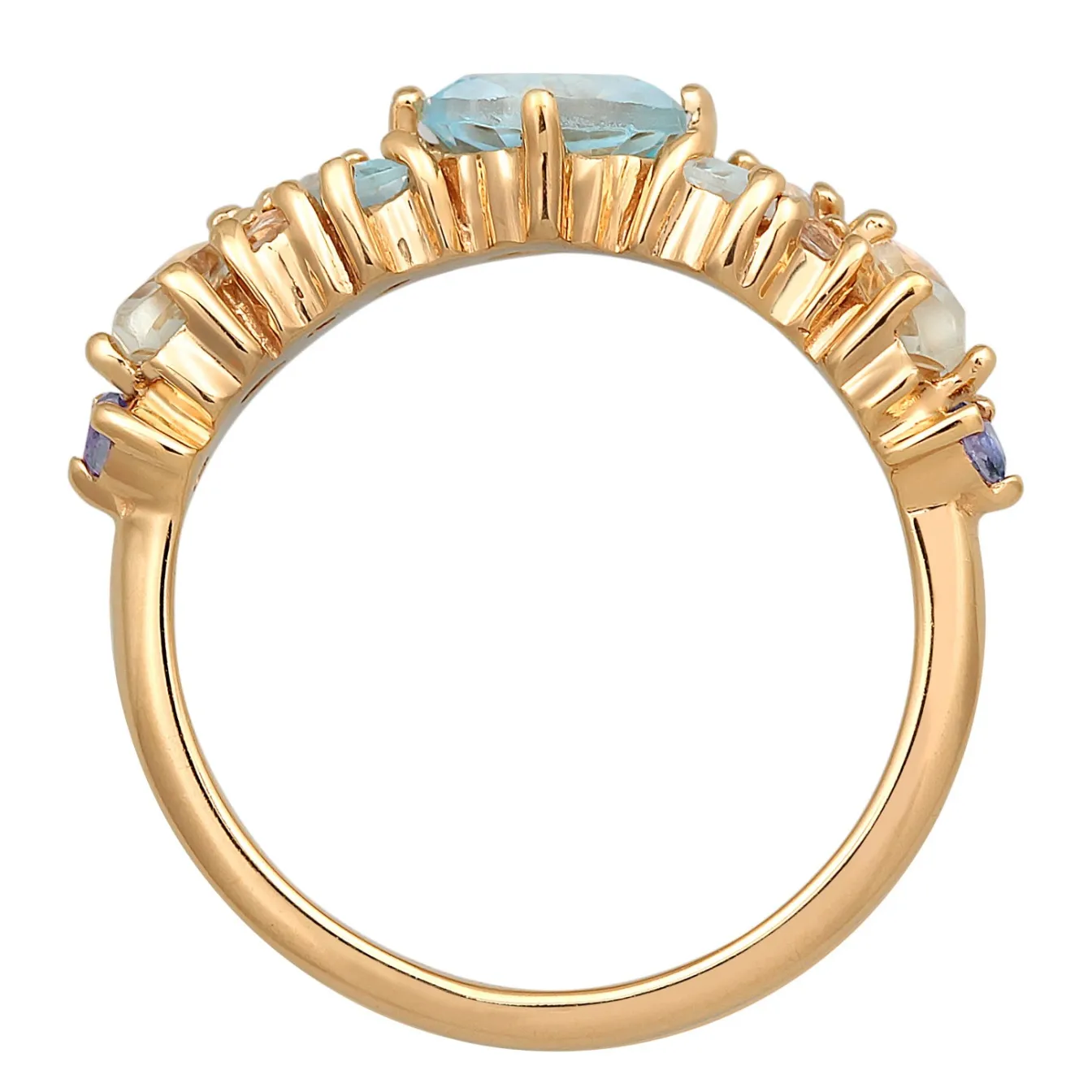 Elli "Ring Glamourös | Topas, Mondstein, Amethyst (Bunt)< Ringe|Vergoldet