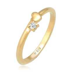 Elli "Ring Herz | Diamant ( Weiß, 0,03 ct )< Symbol-schmuck|Herz-schmuck