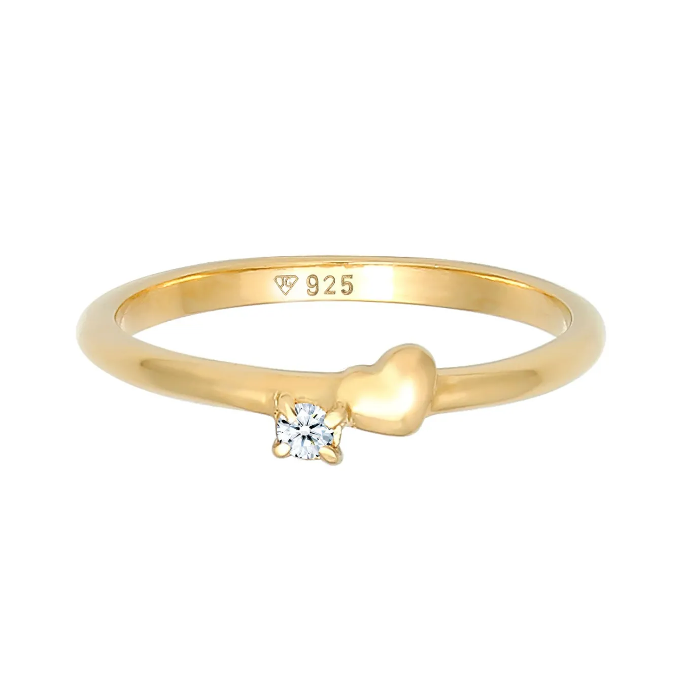 Elli "Ring Herz | Diamant ( Weiß, 0,03 ct )< Symbol-schmuck|Herz-schmuck
