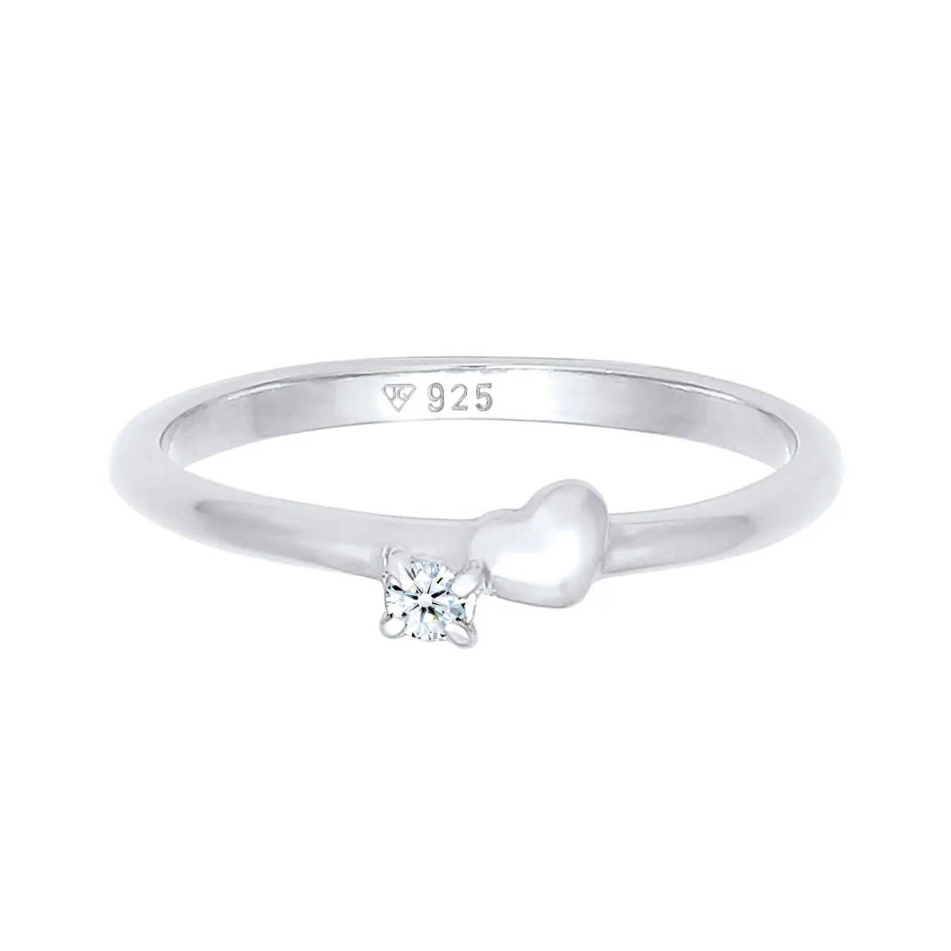 Elli "Ring Herz | Diamant ( Weiß, 0,03 ct )< Symbol-schmuck|Herz-schmuck
