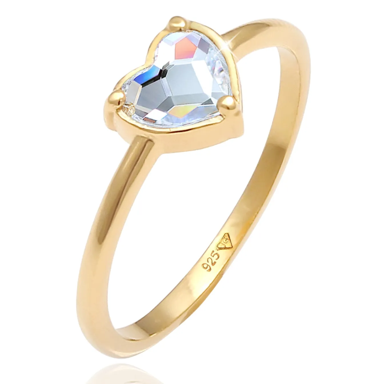 Elli "Ring Herz | Kristall (Weiß)< Symbol-schmuck|Herz-schmuck