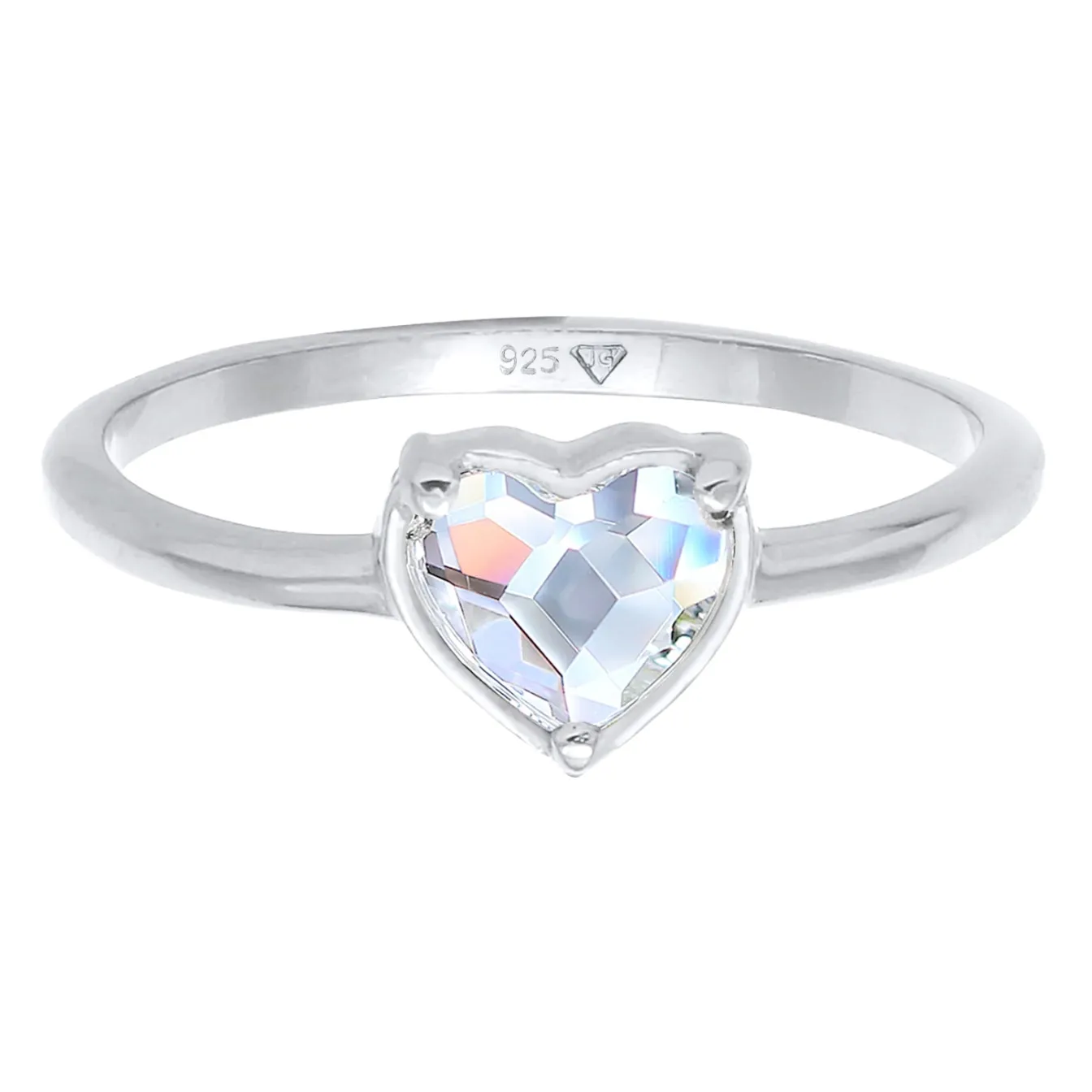 Elli "Ring Herz | Kristall (Weiß)< Symbol-schmuck|Herz-schmuck