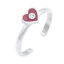 Elli "Ring Herz | Kristall (Weiß)<Kinder Symbol-schmuck|Herz-schmuck