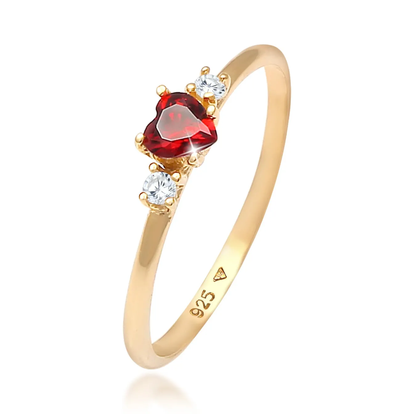 Elli "Ring Herz | Zirkonia ( Rot )< Symbol-schmuck|Herz-schmuck