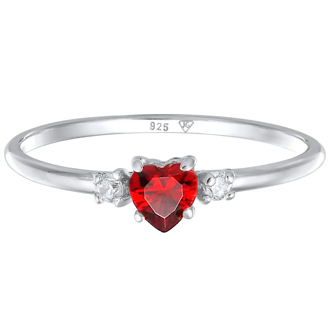 Elli "Ring Herz | Zirkonia ( Rot )< Symbol-schmuck|Herz-schmuck